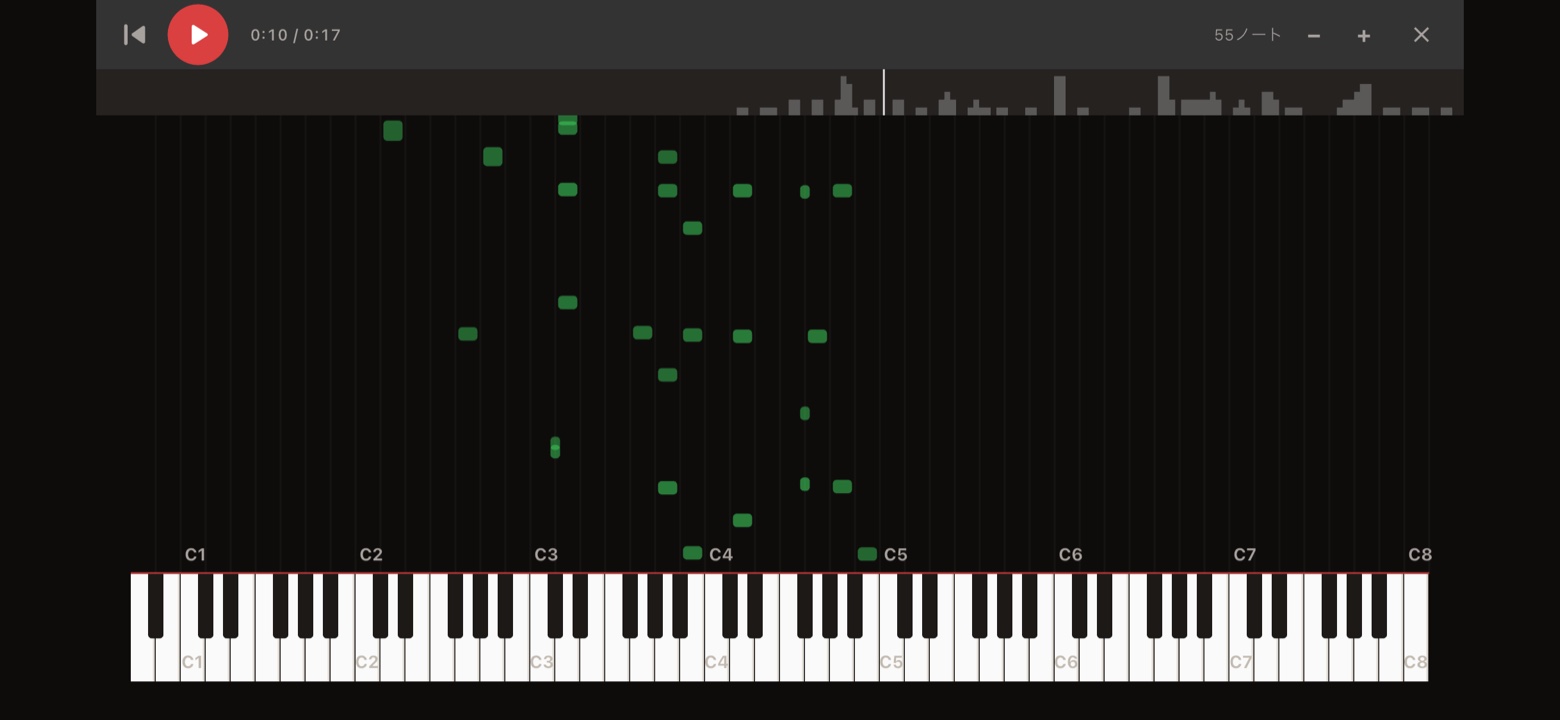 SonaSplit のピアノロール画面